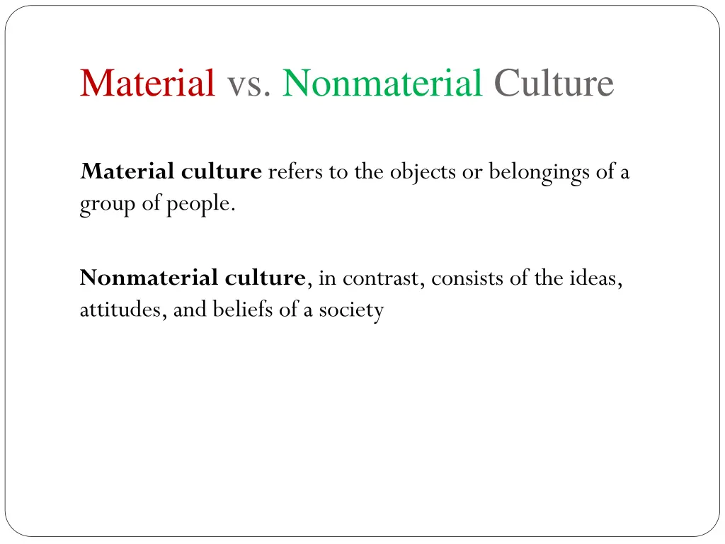 material vs nonmaterial culture
