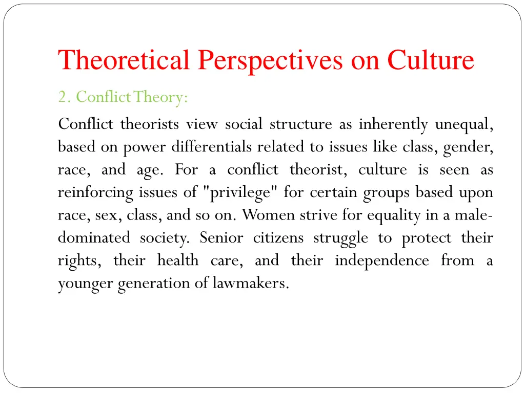 theoretical perspectives on culture 1