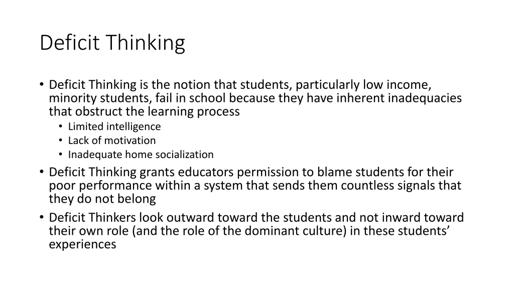 deficit thinking