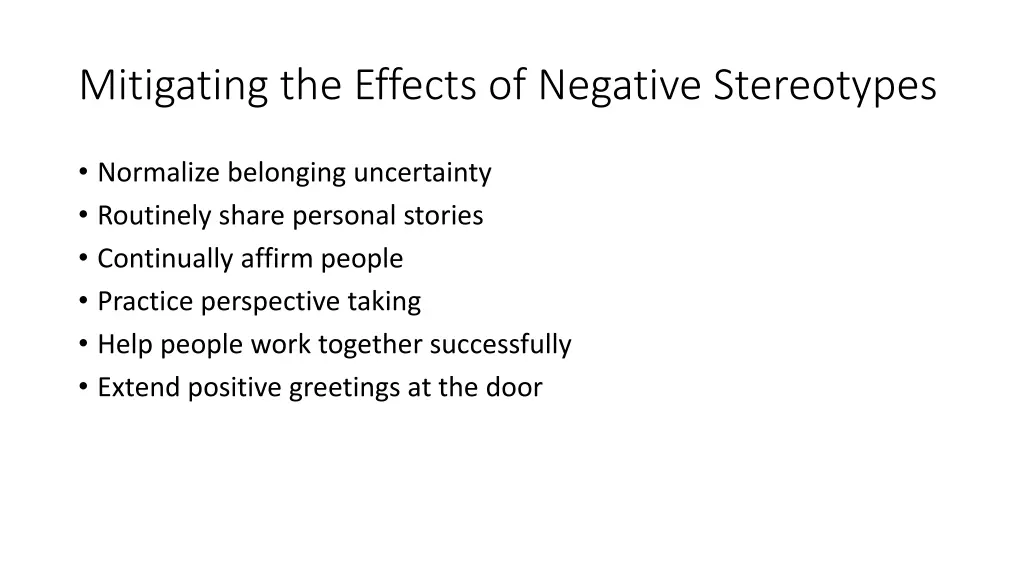 mitigating the effects of negative stereotypes