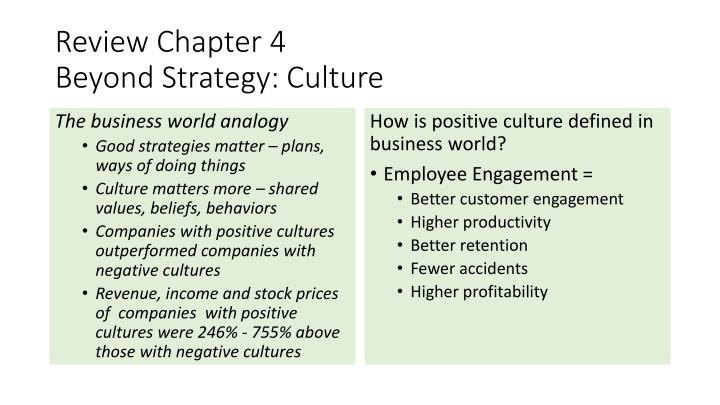 review chapter 4 beyond strategy culture