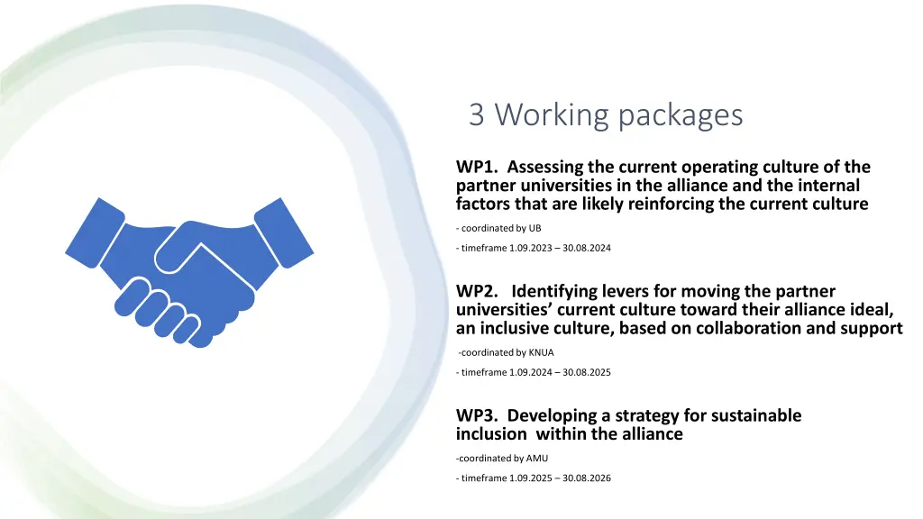 3 working packages