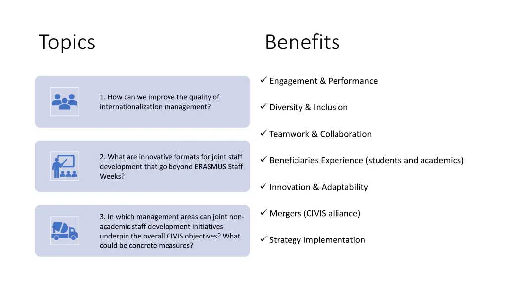 topics benefits