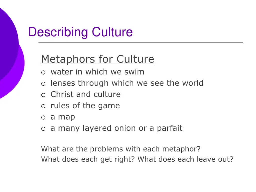 describing culture