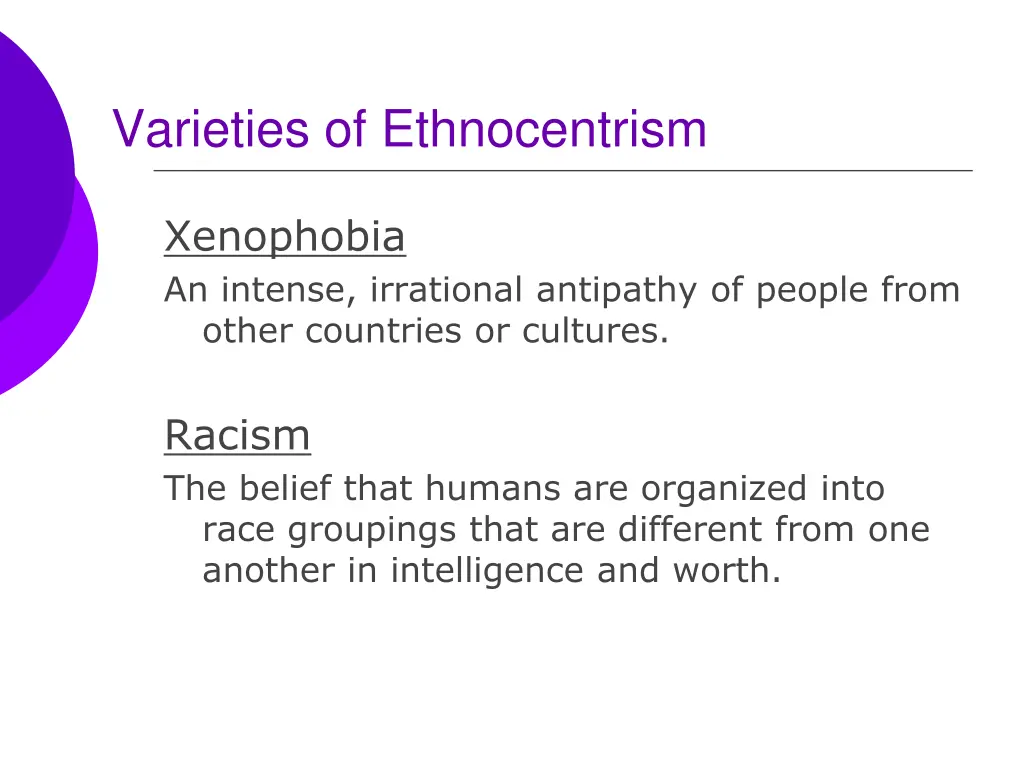 varieties of ethnocentrism 1