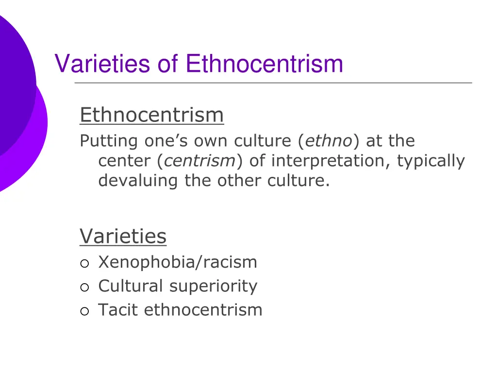 varieties of ethnocentrism