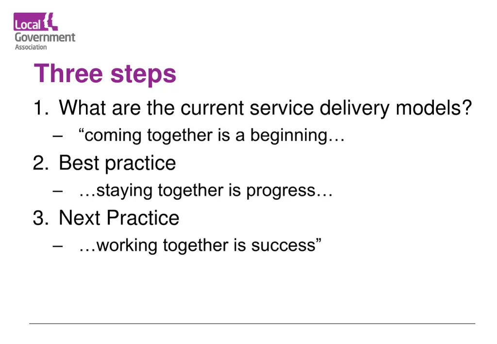 three steps 1 what are the current service