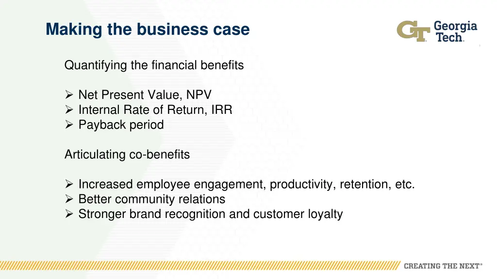 making the business case 1