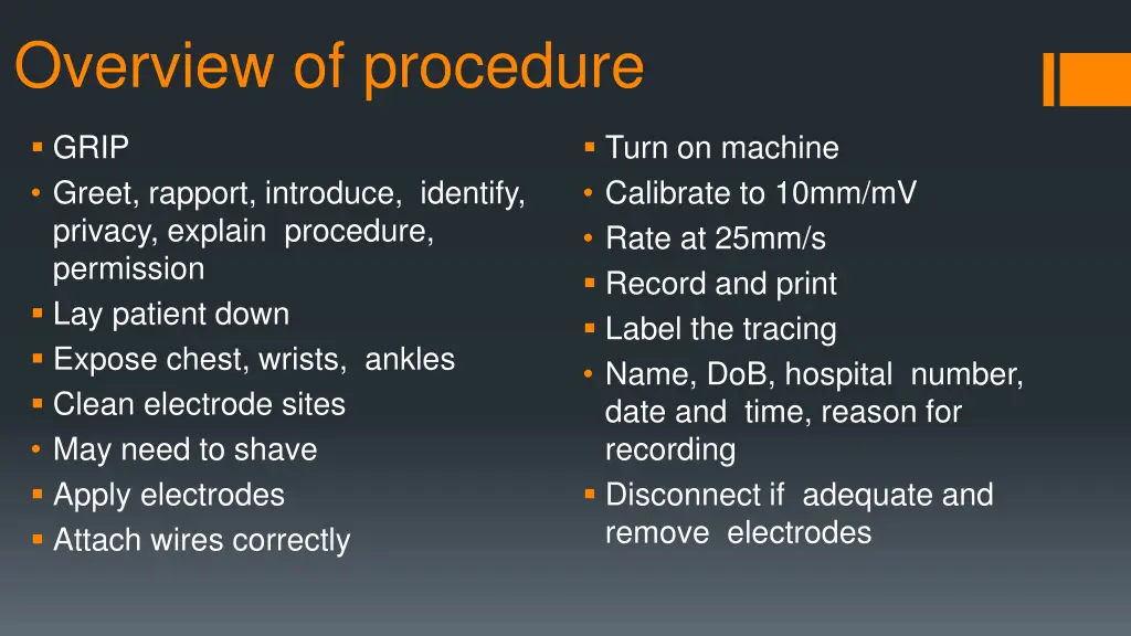 overview of procedure