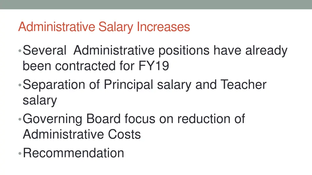administrative salary increases