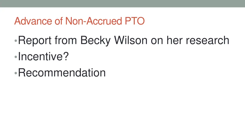 advance of non accrued pto