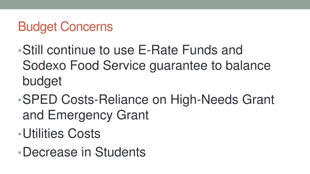 budget concerns