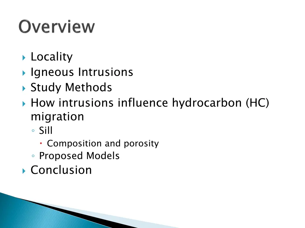 locality igneous intrusions study methods