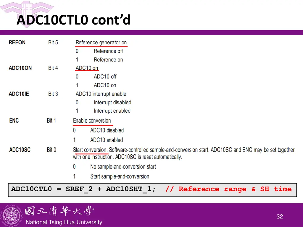 adc10ctl0 cont d