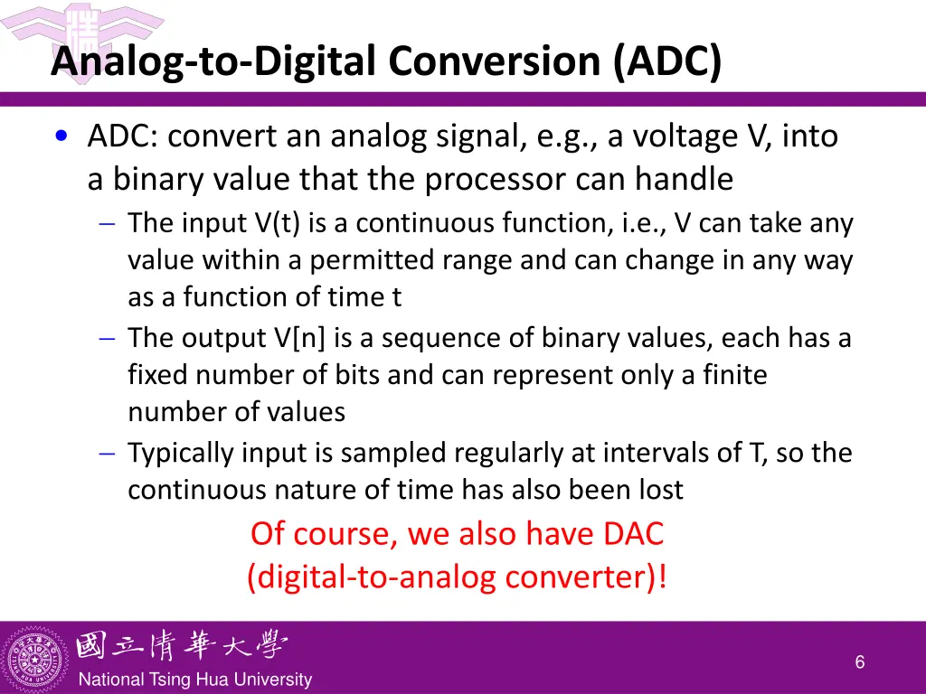 analog to digital conversion adc