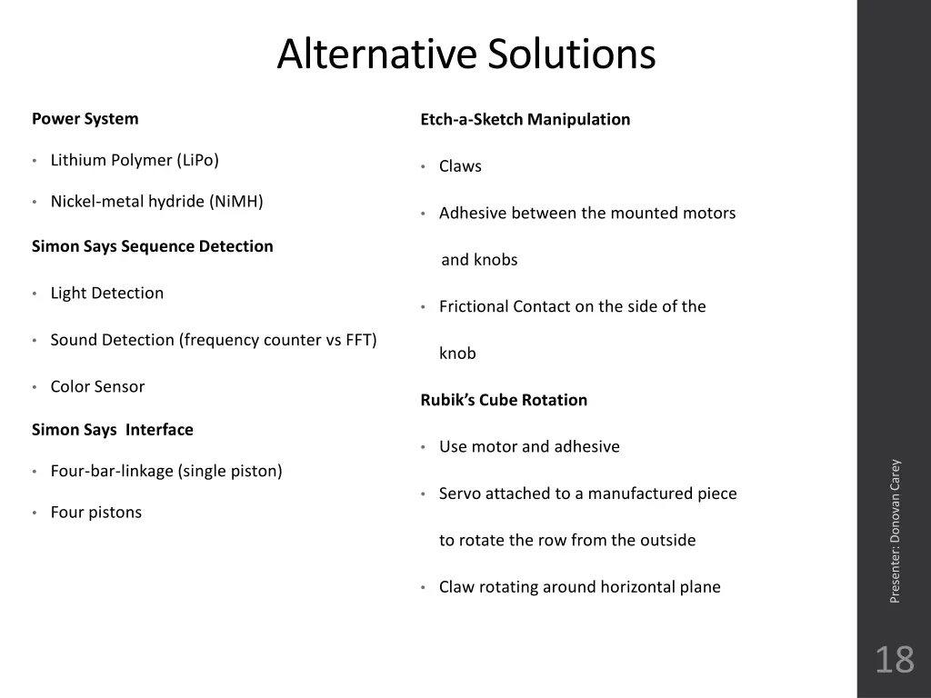 alternative solutions