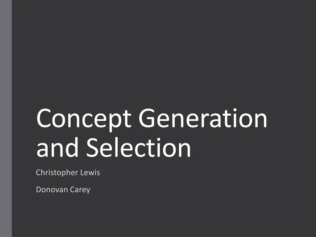 concept generation and selection