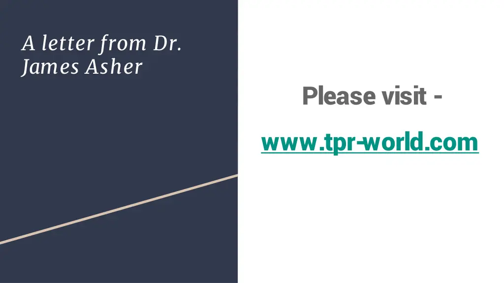 a letter from dr james asher