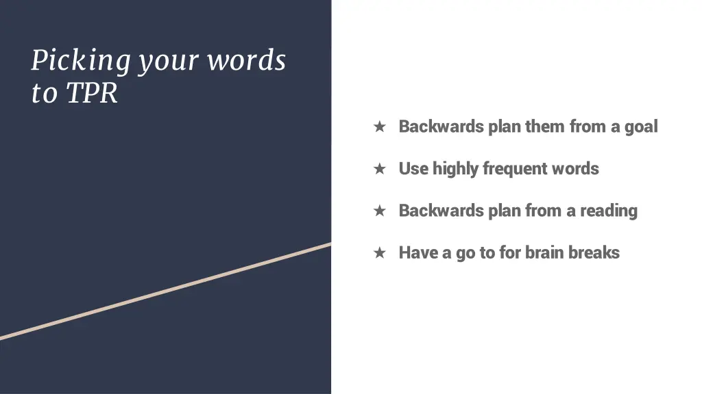 picking your words to tpr