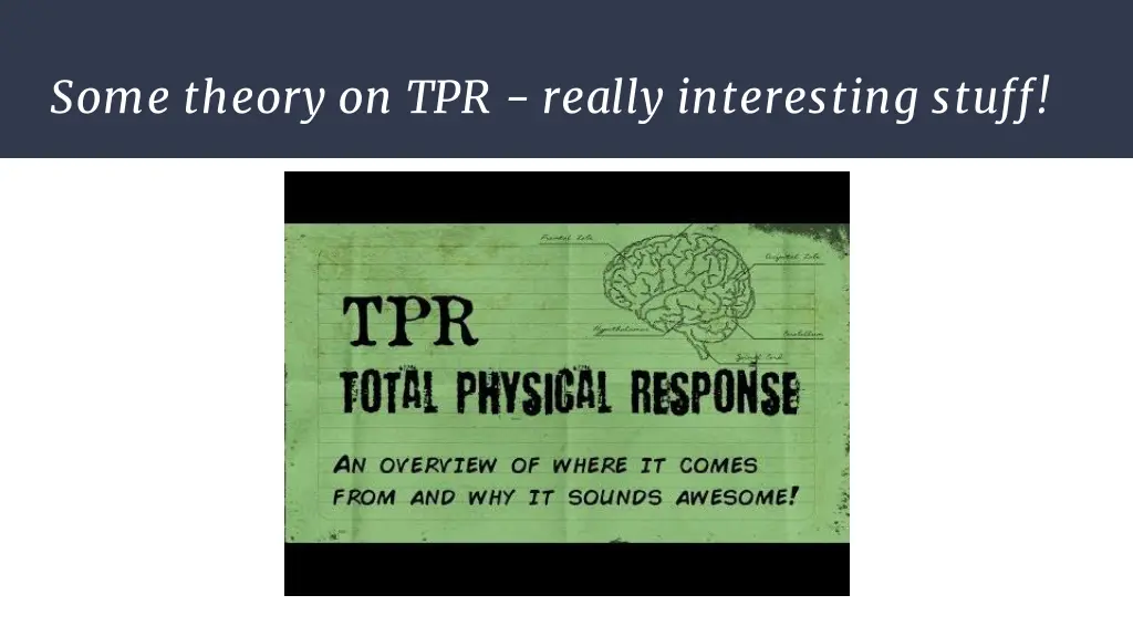 some theory on tpr really interesting stuff