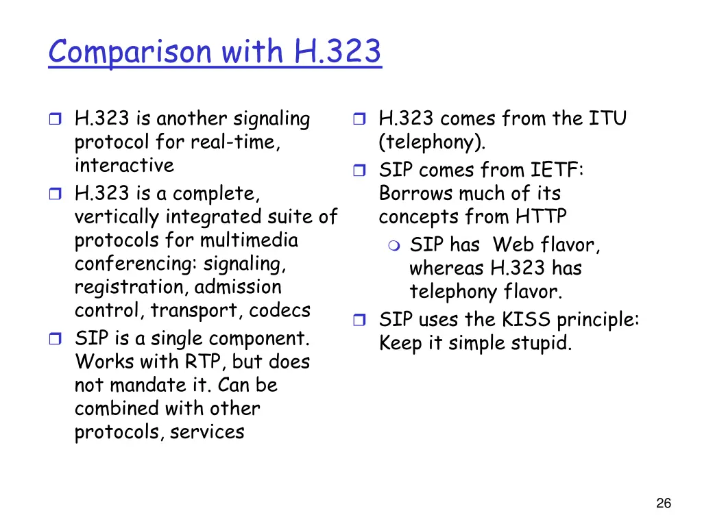 comparison with h 323