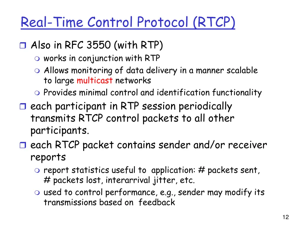 real time control protocol rtcp