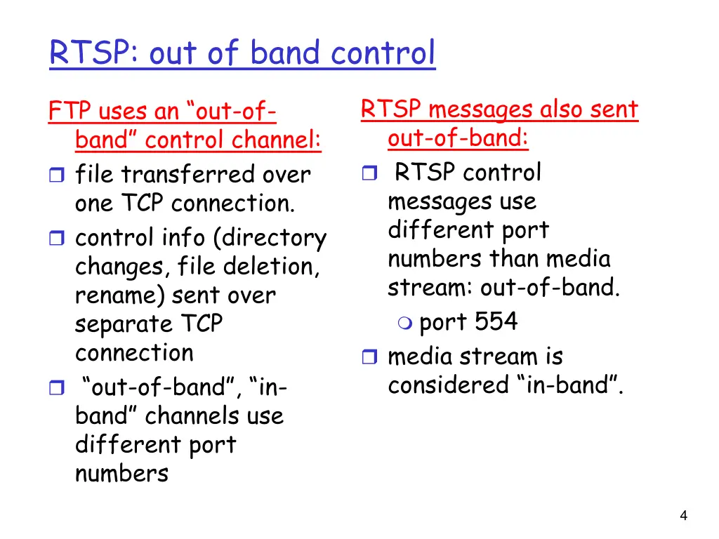 rtsp out of band control