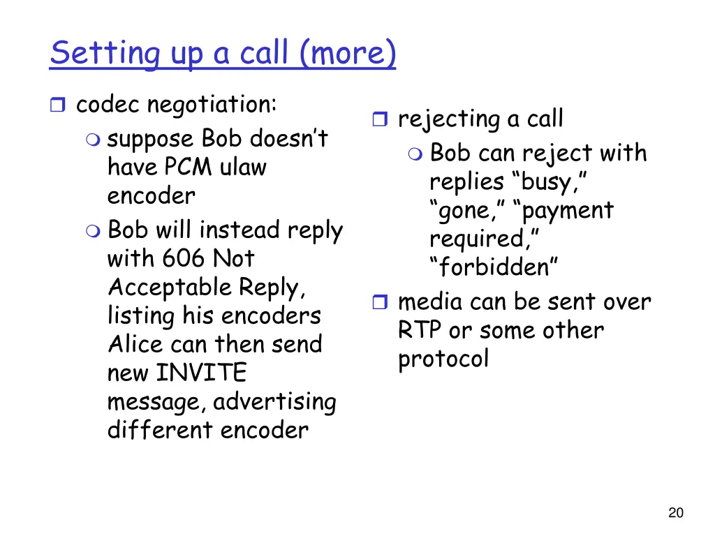 setting up a call more