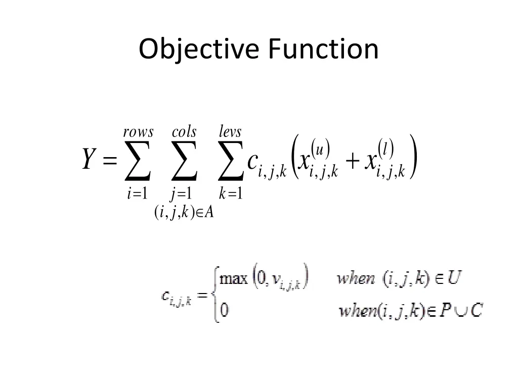 objective function