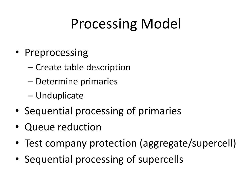 processing model