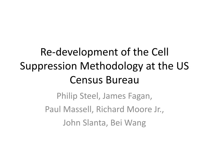 re development of the cell suppression