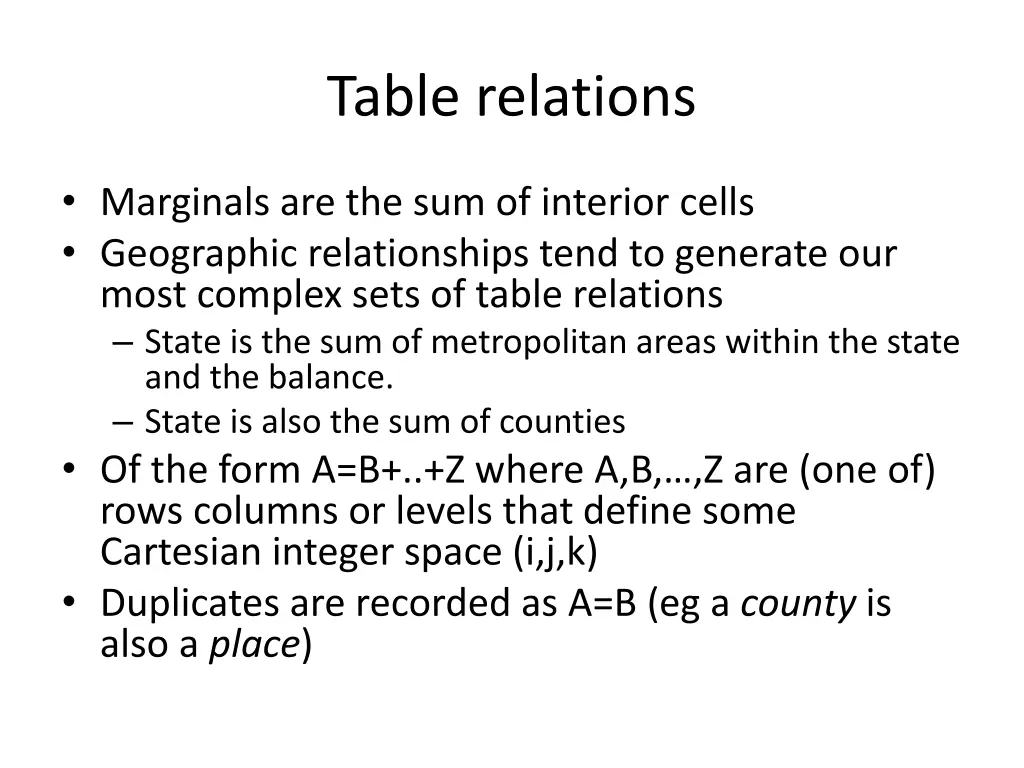 table relations