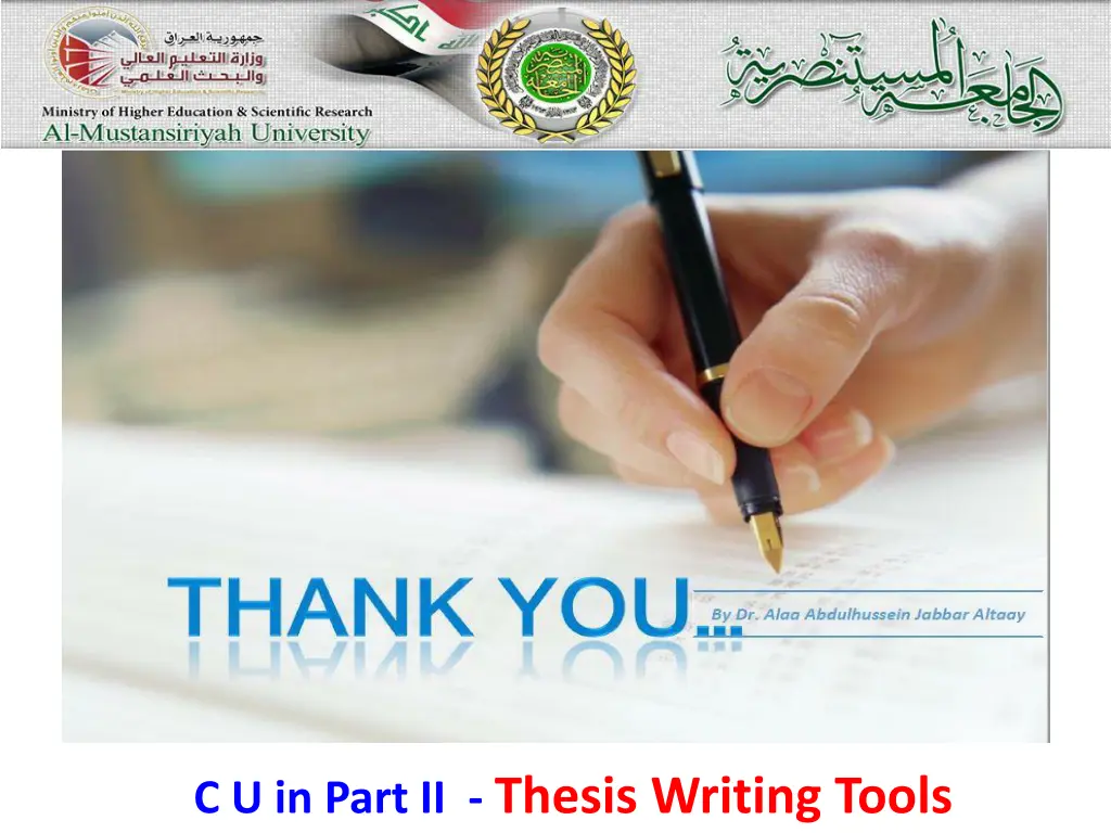 c u in part ii thesis writing tools