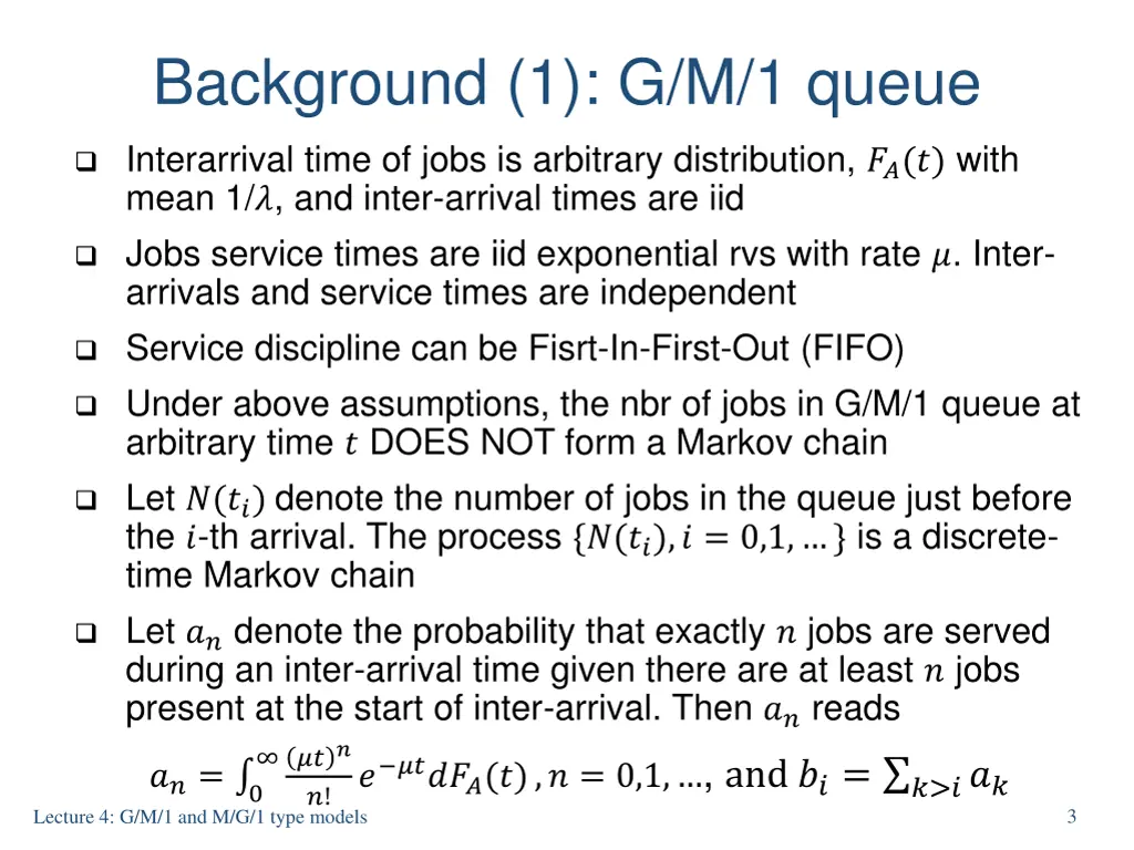 background 1 g m 1 queue