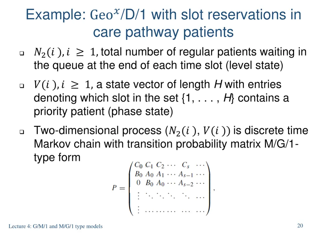example geo d 1 with slot reservations in care 1