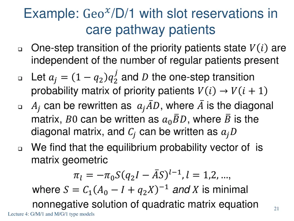 example geo d 1 with slot reservations in care 2