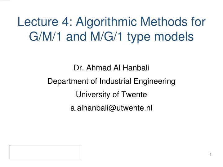 lecture 4 algorithmic methods