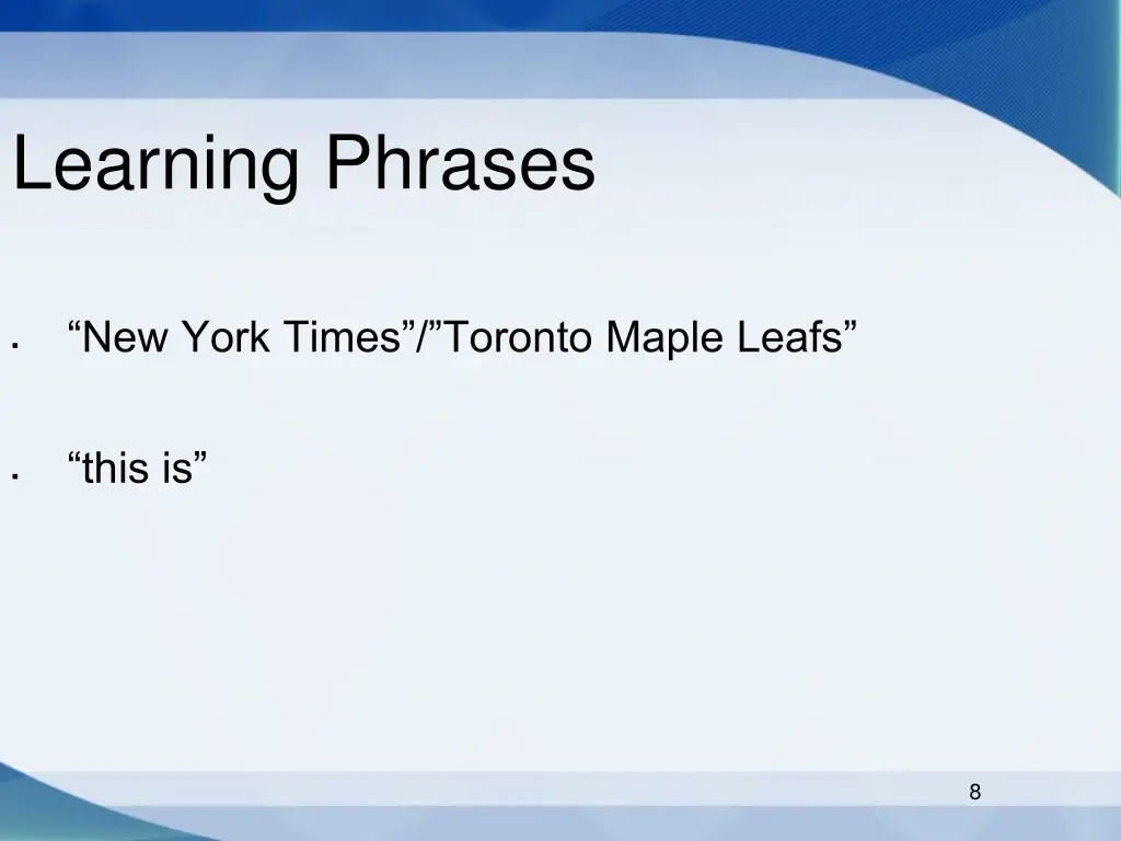 learning phrases