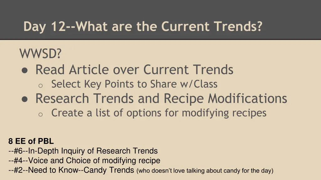 day 12 what are the current trends