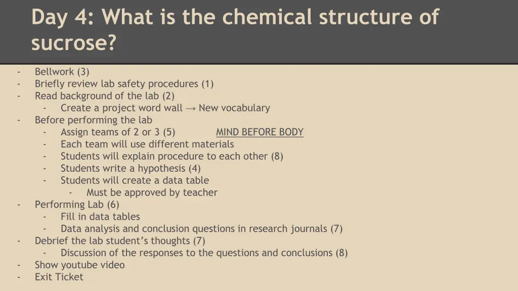 day 4 what is the chemical structure of sucrose
