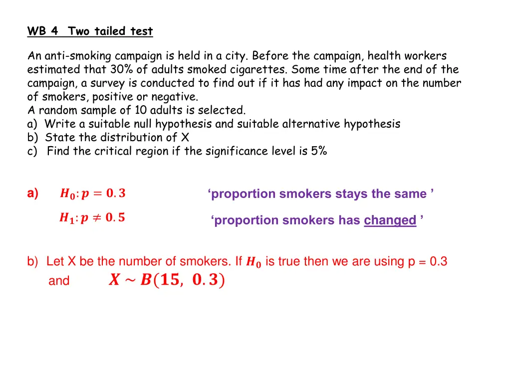 wb 4 two tailed test