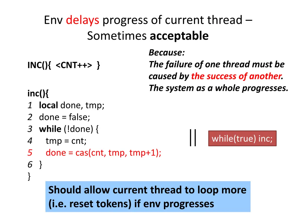 env delays progress of current thread sometimes 1