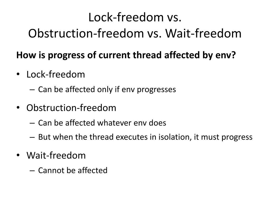 lock freedom vs