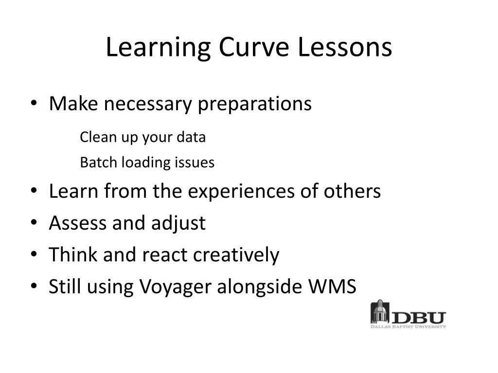 learning curve lessons