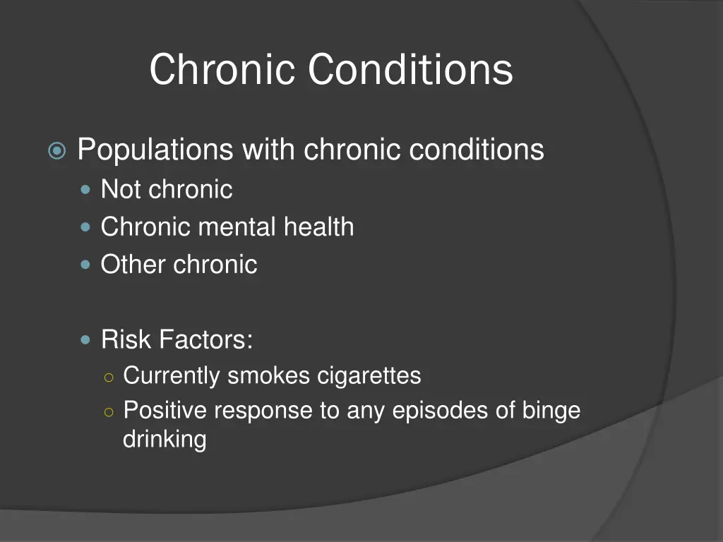 chronic conditions