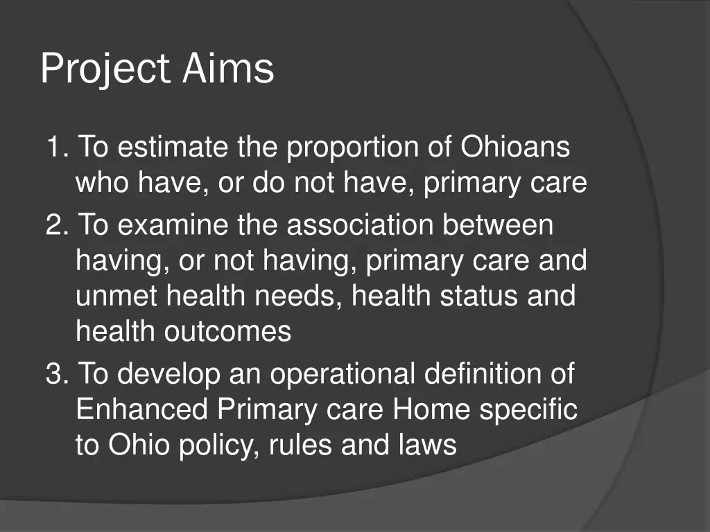 project aims
