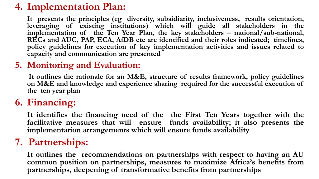 4 implementation plan it presents the principles