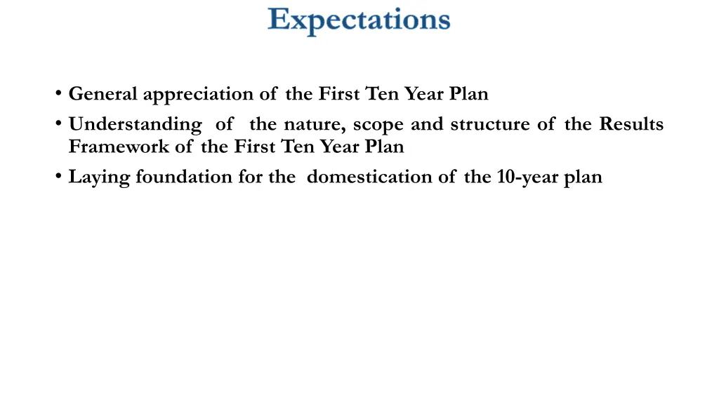 expectations