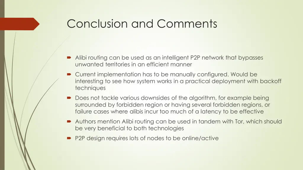 conclusion and comments