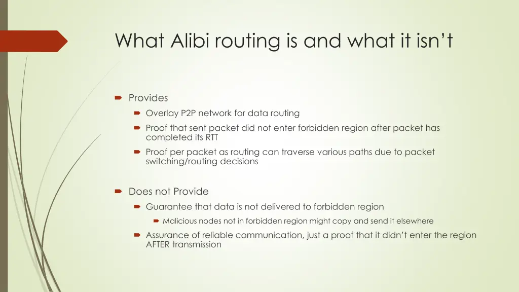 what alibi routing is and what it isn t